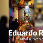 Eduardo Rivera salva a joven de incendio en el Corredor Metropolitano de Ofrendas